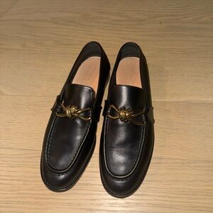 Men’s Bottega Veneta Astaire Black Loafers with Gold Knot